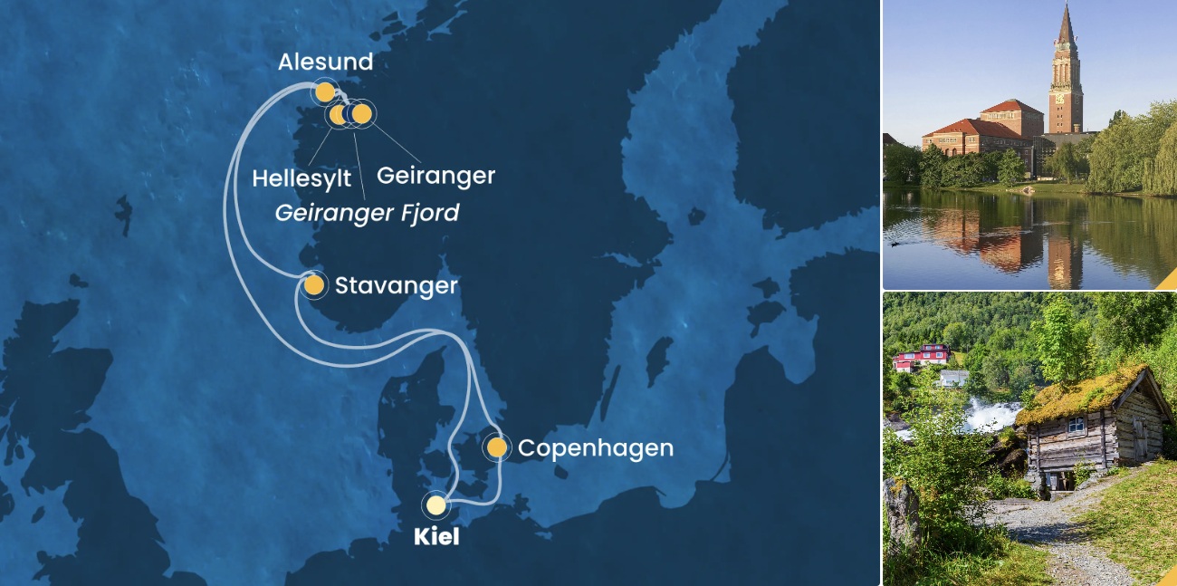 Costa Diadema croaziera Fiordurile Norvegiei, pachet cu zbor inclus din Bucuresti de la 1.379 EUR/pers/cabina interioara 6